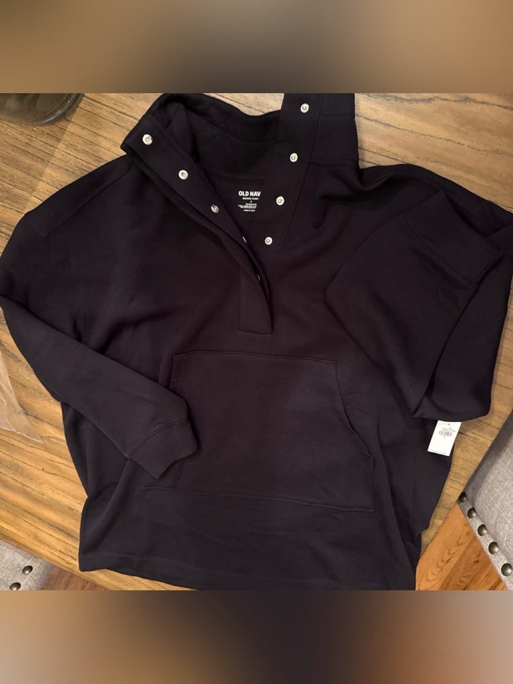 Old Navy woman’s  Snap-Placket Zip-Up Bounce Fleece Hoodie